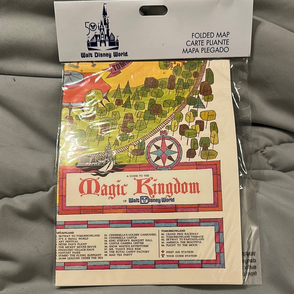 Disney Magic Kingdom Adventure Map - Red and Green